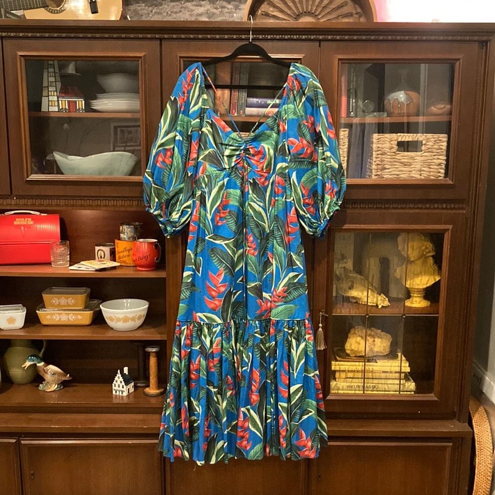 Farm Rio Dress, Puff Sleeve, size XL